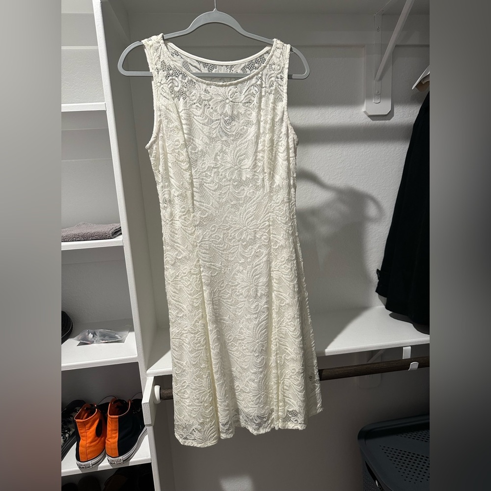 Liz Claiborne | Women's White Lace Mini Dress